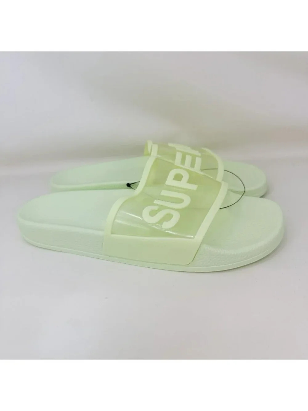 Superga 1908 Clear Identity Slides Sandals Green Women’s Size 8 - Picture 1 of 7